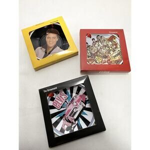 Elvis Presley Tin Christmas Ornaments Lot Of 3 NEW Gift Collectible Set